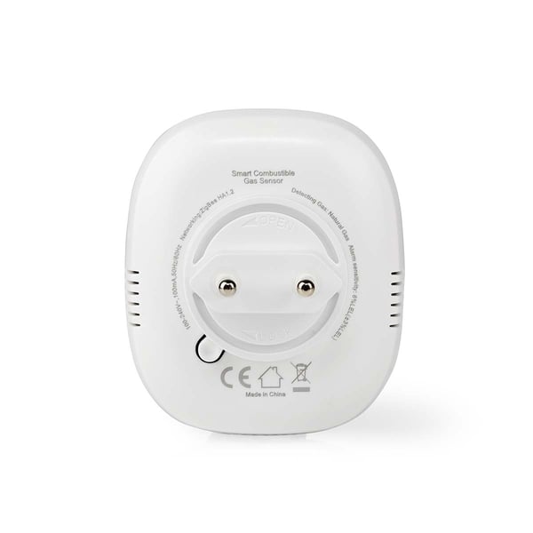 Nedis SmartLife Gassdetektor | Zigbee 3.0 | Nettstrøm drevet | Sensorlivssyklus: 5 år | EN 50194-1:2009 | Android™ / IOS | Med test knapp | 75 dB | Hv