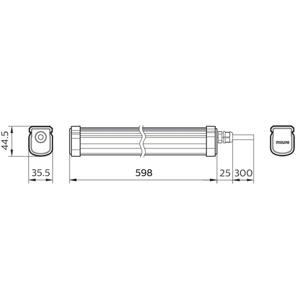 Philips ProjectLine Taklampa 60cm 17W 1700lm IP65