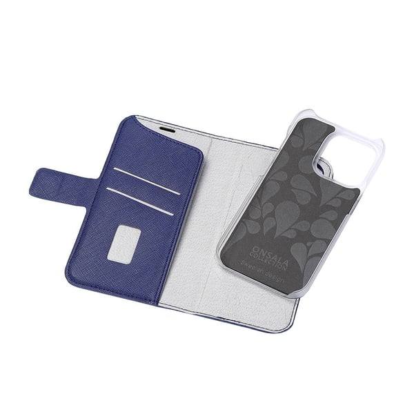 Onsala COLLECTION Eco Wallet 2 card iPhone 14 Pro 6,1" Navy Blue