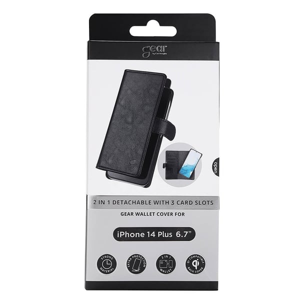 Gear Lommebokdeksel 2-i-1 Svart - iPhone 14 Plus