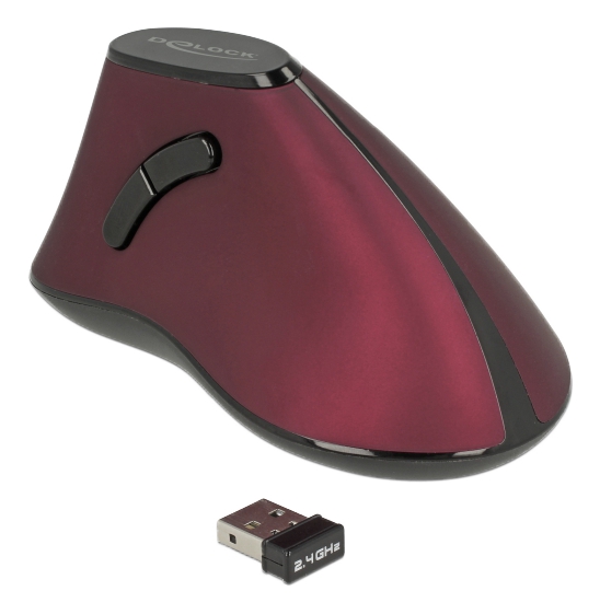 Ergonomisk vertikal optisk mus, 5-knapper, 2,4 GHz Trådløs