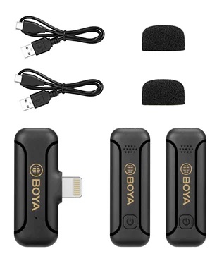 BOYA Trådløst mikrofonsystem x2 BY-WM3 för Iphone iOS, Lightning