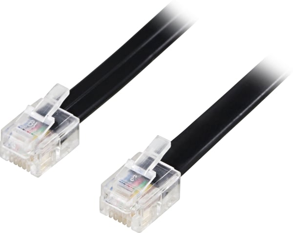 DELTACO modulkabel RJ12/6C 2m,svart