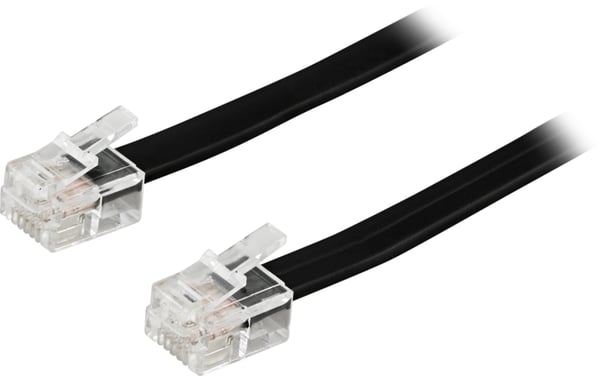 DELTACO modulkabel RJ12/6C 3m,svart