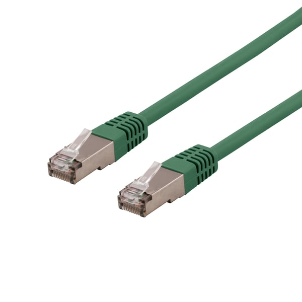Deltaco S/FTP Cat6 patch cable, LSZH, 1m, green
