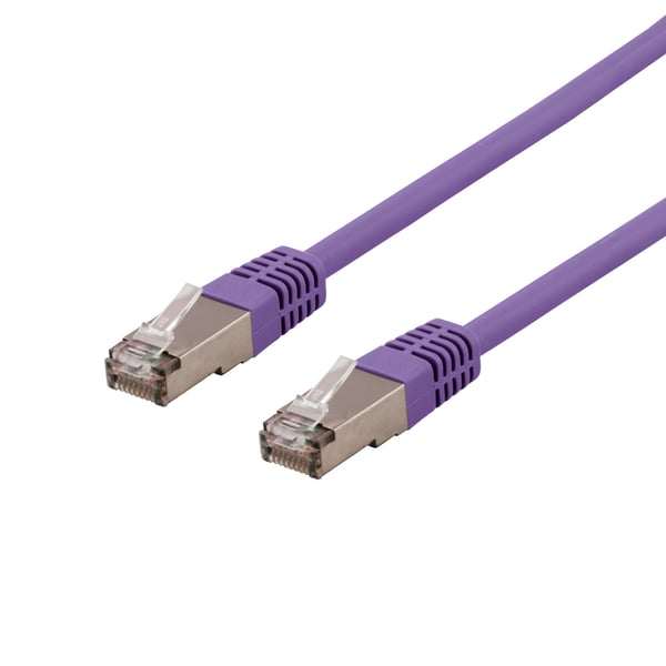 DELTACO S/FTP Cat6 patchkabel 1m 250MHz Deltacertified LSZH lilla