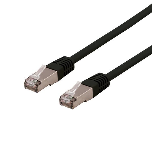 Deltaco S/FTP Cat6 patch cable, LSZH, 3m, black
