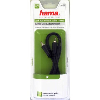 Hama audiokabel 3,5mm-2xRCA 0,75 ST