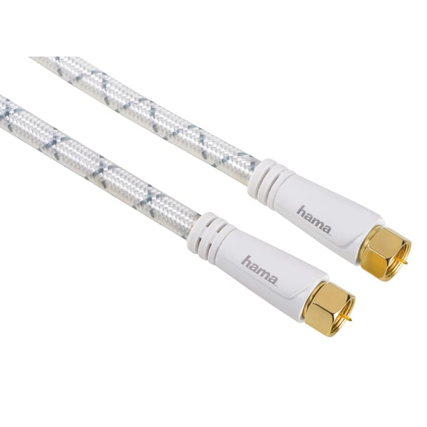 Hama Antennekabel SAT 120dB F plug-F plug 3 m Hvit PC
