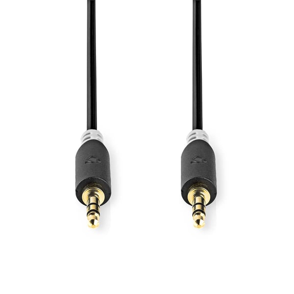 Nedis Stereo lydkabel | 3.5 mm Han | 3.5 mm Han | Gull belagt | 1.00 m | Rund | Antrasitt | Boks