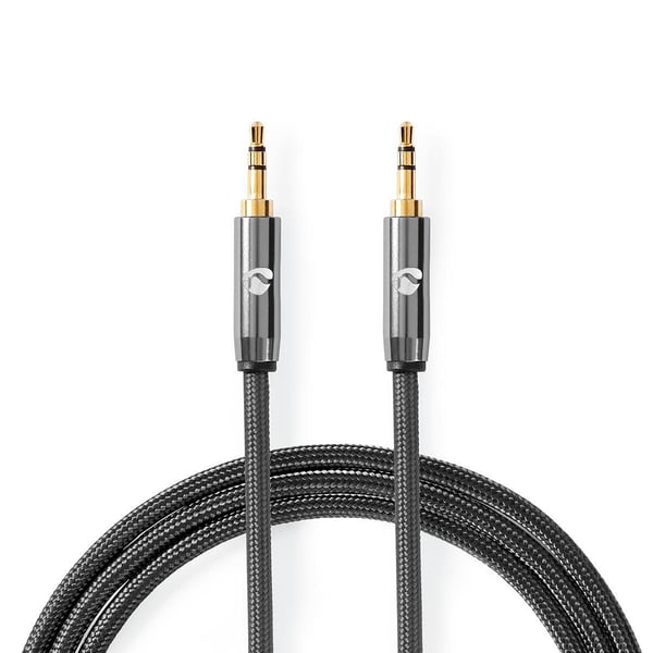 Nedis Stereo lydkabel | 3.5 mm Han | 3.5 mm Han | Gull belagt | 2.00 m | Rund | Grå / Gun Metal Grå | Deksel Vindusboks