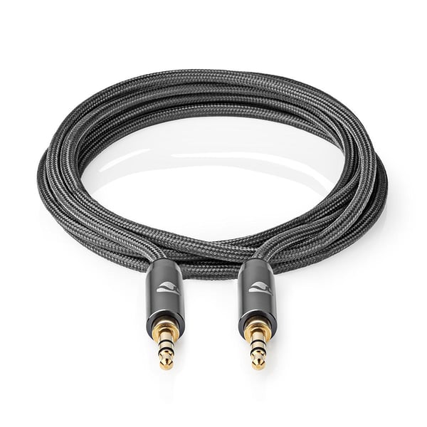 Nedis Stereo lydkabel | 3.5 mm Han | 3.5 mm Han | Gull belagt | 2.00 m | Rund | Grå / Gun Metal Grå | Deksel Vindusboks
