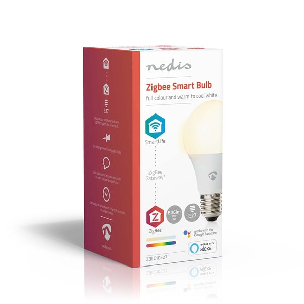 Nedis SmartLife Fullfarge LED-Pære | E27 | 806 lm | 9 W | RGB / Varm til avkjølt hvitt | 2200 - 6500 K | Android™ / IOS | pære | 1 stk