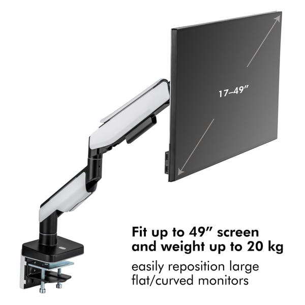 LogiLink Arm for spillmonitor 17-32" med belysning svart/hvitt