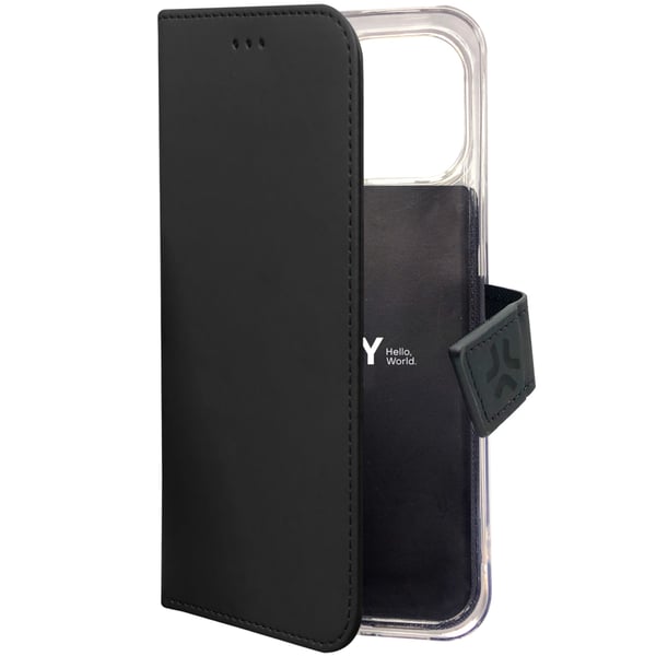 Celly Wally Wallet Case iPhone 15 Pro Svart