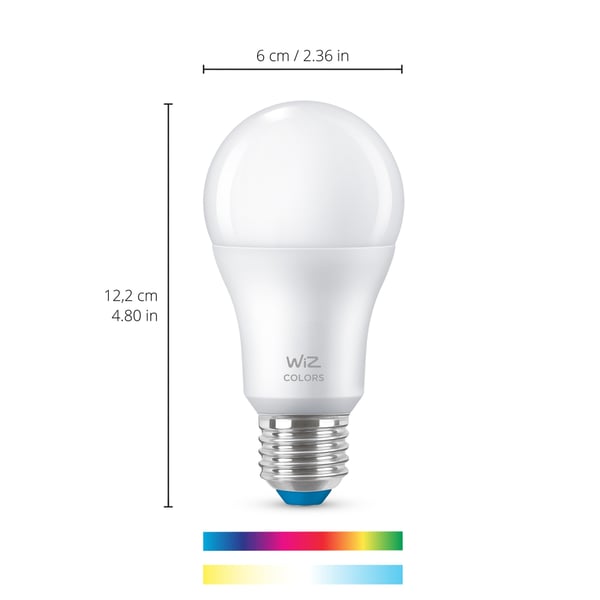 WiZ WiFi Smart LED E27 60W farge + varm-kald hvit 3-pakning