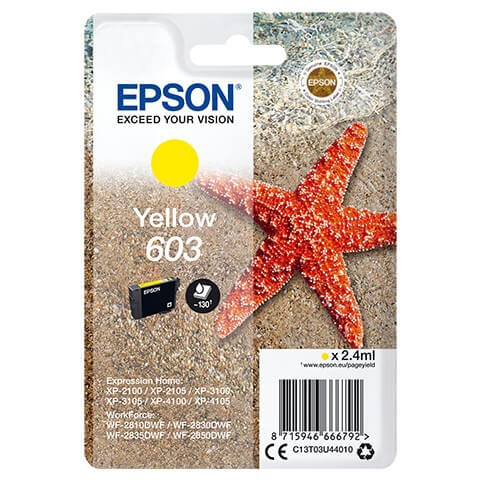 EPSON Blæk C13T03U44010 603 Starfish Gul