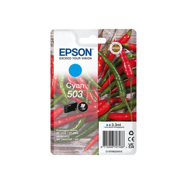 Epson Blekk C13T09Q24010 503 Cyan Chili