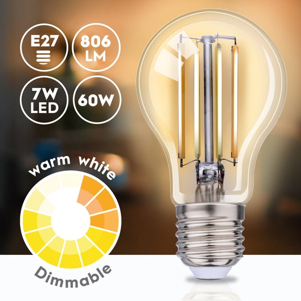 Alpina WiFi Smart E27 LED Filament varm hvit 7W 806 lm