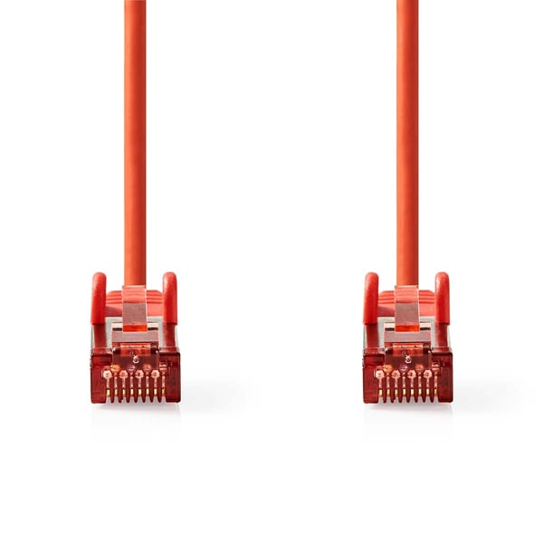 Nedis CAT6 Nettverkskabel | RJ45 Han | RJ45 Han | S/FTP | 0.50 m | Rund | LSZH | Rød | Label