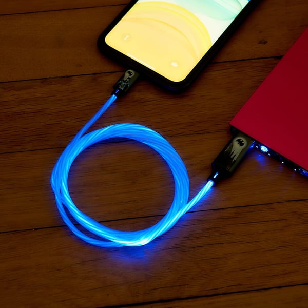BATMAN USB A till Lightning Light-Up 1,2m MFI Bat Logo