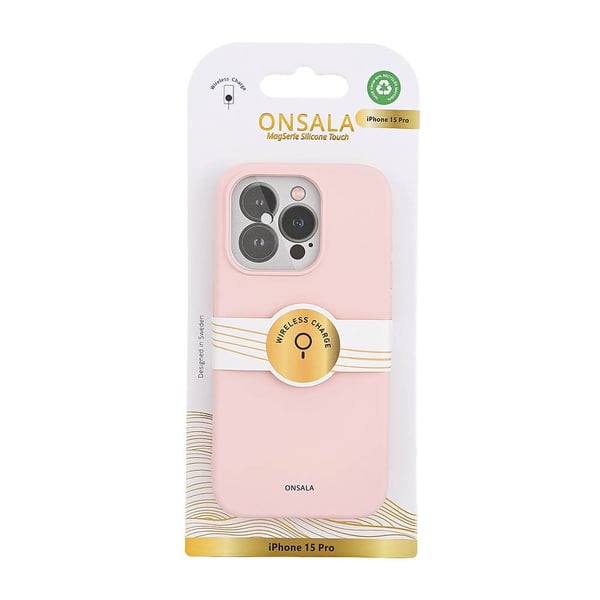 Onsala Mobildeksel med silikonfølelse MagSeries Rosa- iPhone 15 Pro
