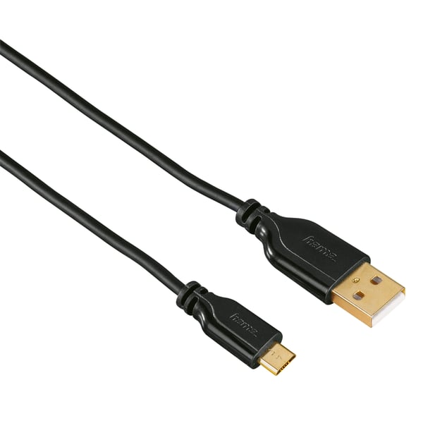 Hama Johto USB-USB-Micro B 0.75m Kulta/Musta