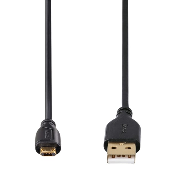 Hama Johto USB-USB-Micro B 0.75m Kulta/Musta