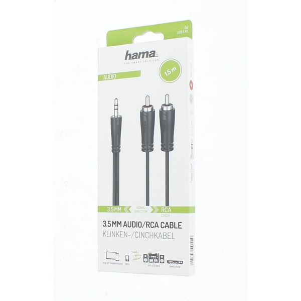 Hama Lydkabel 3,5-2x RCA Svart 1,5m