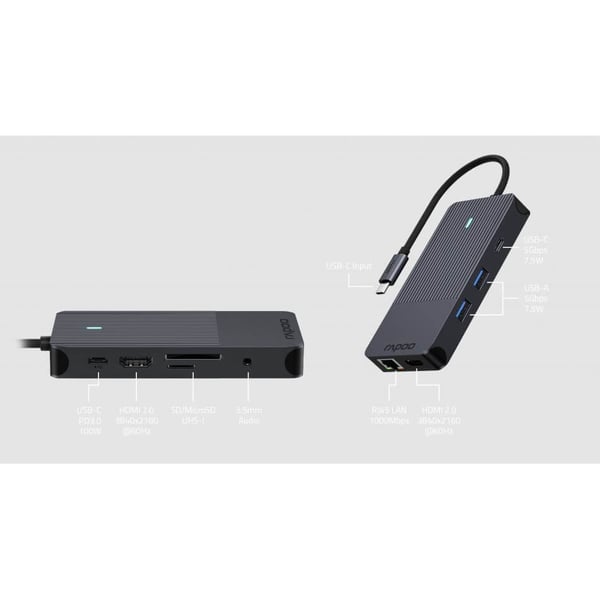 Rapoo USB-C Multiport UCM-2005 10-in-1 USB-C Adapter