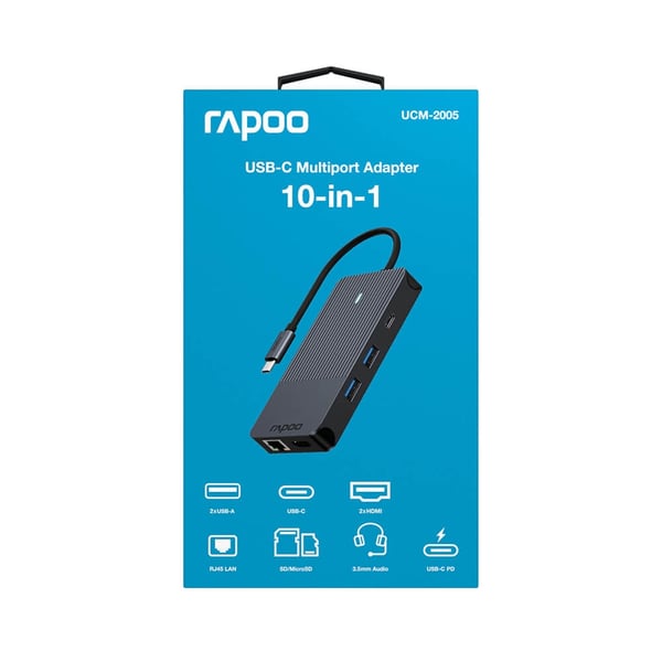 Rapoo USB-C Multiport UCM-2005 10-in-1 USB-C Adapter