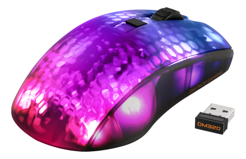 deltaco_gaming DM320 Wireless Semi-transparent RGB Lightweight mouse, black