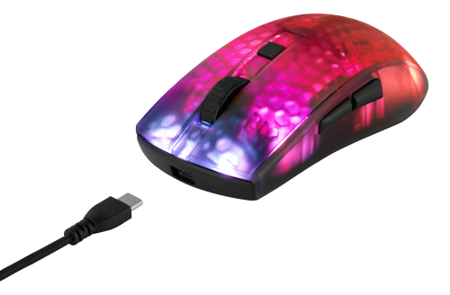 deltaco_gaming DM320 Wireless Semi-transparent RGB Lightweight mouse, black