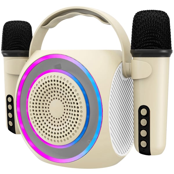 Celly Partymic2 Trådløs høyttaler RGB + 2 kablede mikrofoner