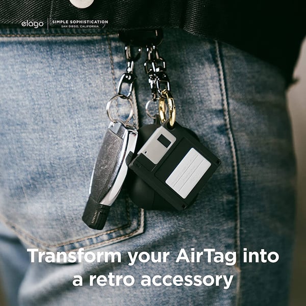 ELAGO Floppy Disc Case for AirTag Black