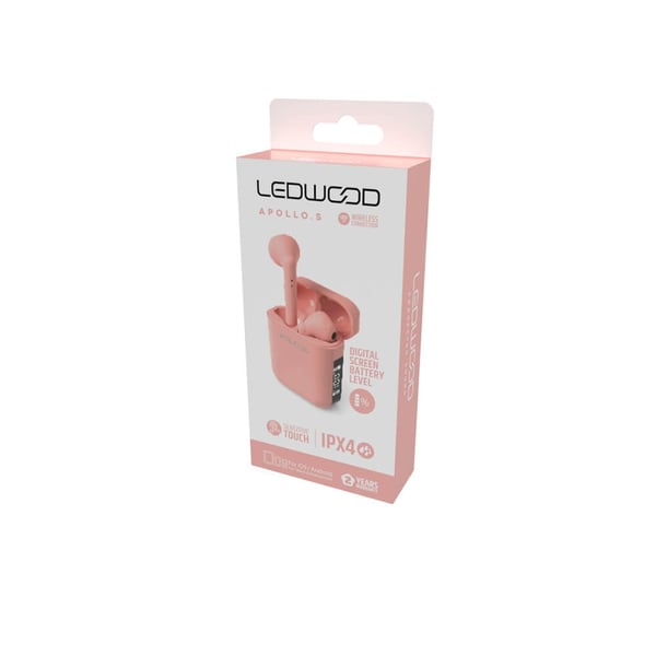 LEDWOOD Hodetelefon Apollo TWS True Wireless In-Ear Rosa Mic