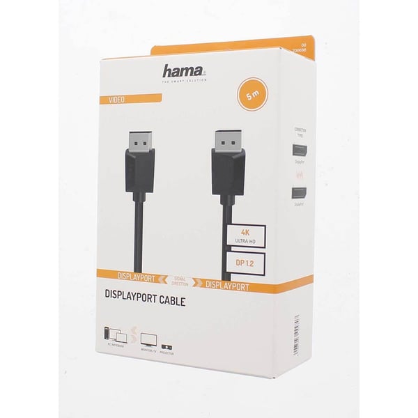 Hama Kabel DisplayPort 1.2 Ultra-HD 4K 5m Sort