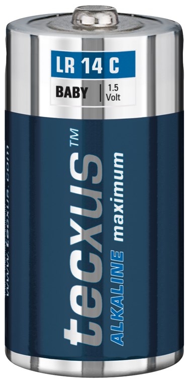 tecxus LR14/C (Baby) batteri, 2 st. blister alkaliskt manganbatteri, 1,5 V