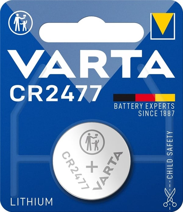 Varta CR2477 (6477) batteri, 1 st. blister litium-knappcell, 3 V