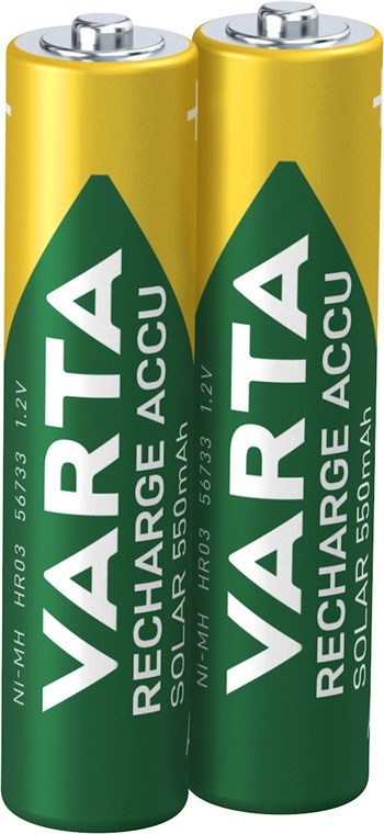 Varta AAA (Micro)/HR03 (56733) laddningsbart batteri - 550 mAh, 2 st. blister Nickel-metallhydrid batteri (NiMH), 1,2 V