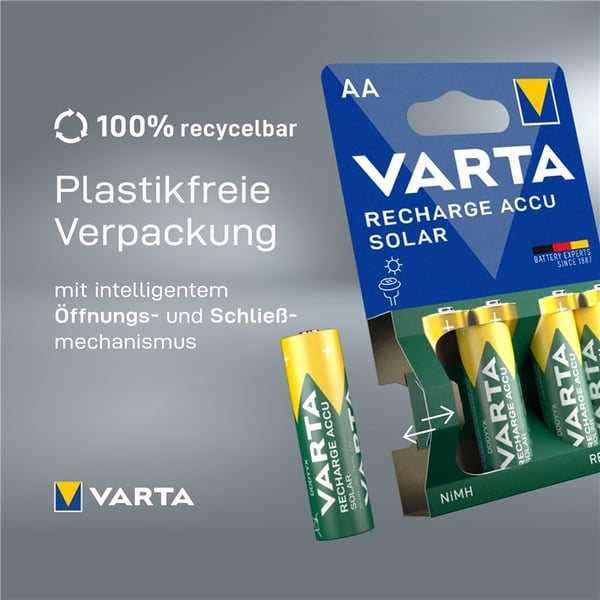 Varta AAA (Micro)/HR03 (56733) laddningsbart batteri - 550 mAh, 2 st. blister Nickel-metallhydrid batteri (NiMH), 1,2 V