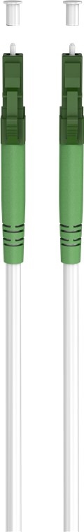 Goobay Lyslederkabel (FTTH), Singlemode (OS2) White, hvid (Simplex), 0,5 m fiberoptisk kabel, LC-APC (8°) stik > LC-APC (8°) stik, halogenfri kabelkap