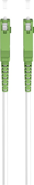 Goobay Lyslederkabel (FTTH), Singlemode (OS2) White, hvid (Simplex), 15 m fiberoptisk kabel, stik SC-APC (8°) > stik SC-APC (8°), halogenfri kabelkapp