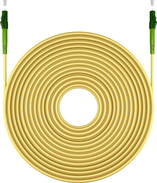 Goobay Fiberoptisk kabel (FTTH), Singlemode (OS2) Gul, gul (Simplex), 0,5 m plugg LC-APC (8°) > plugg LC-APC (8°), halogenfri kabelmantel (LSZH)