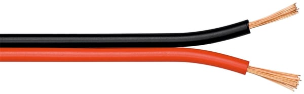 Goobay Høyttalerkabel rød;svart CCA 50 m spole, tverrsnitt 2 x 1,5 mm²