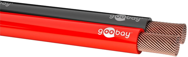 Goobay Høyttalerkabel rød;svart CCA 50 m spole, tverrsnitt 2 x 1,5 mm²