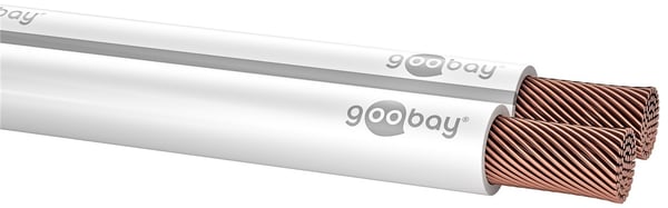 Goobay Høyttalerkabel hvit CCA 25 m spole, tverrsnitt 2 x 0,75 mm²