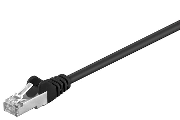 Goobay Netværkskabel CAT 5e, F/UTP, sort, 5 m kobberbeklædt aluminiumleder (CCA)