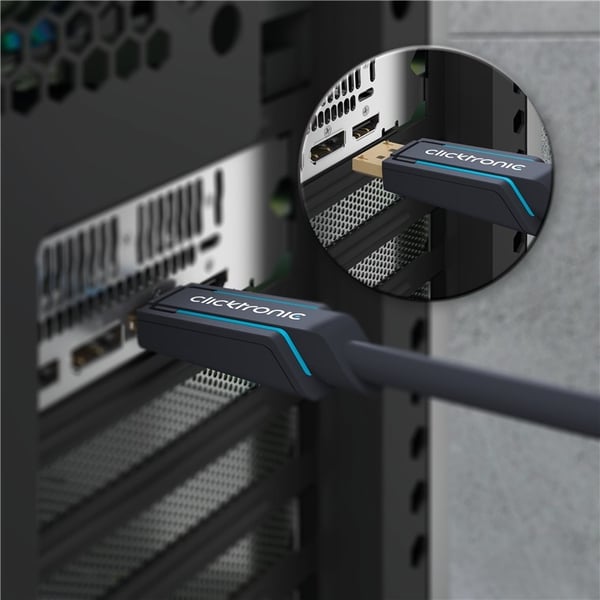 ClickTronic DisplayPort™-kabel Premium-kabel | 1x DisplayPort™-kontakt 1x DisplayPort™-kontakt 1x DisplayPort™-kontakt | 15,0 m | UHD 4K @ 60 Hz