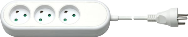 Goobay Strømskinne, 3 stikkontakter, 1,5 m, hvit for tilkobling av opptil 3 elektriske apparater